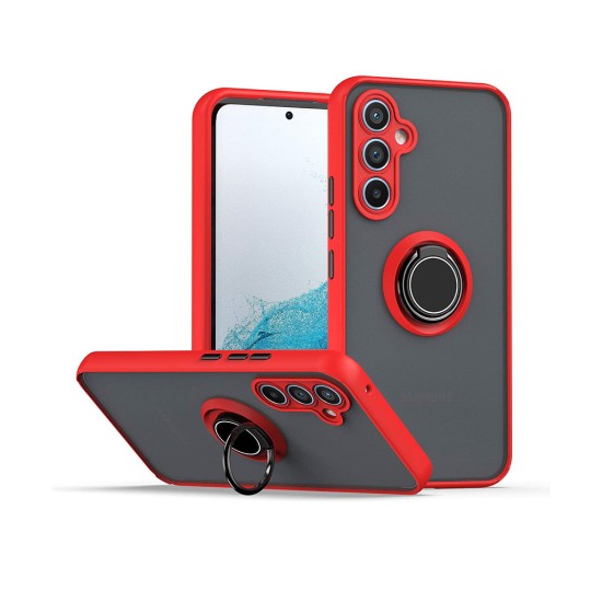 Case with Support Ring For Samsung Galaxy A54 5G Smoked Red Case with Support Ring For Samsung Galaxy A54 5G Smoked Red